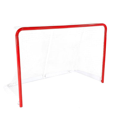 Red and white Skywalker Sports regulation size hockey goal. 